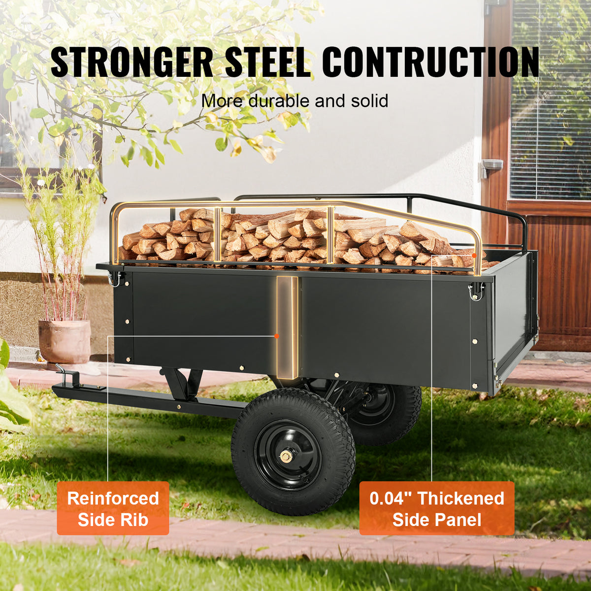 750-lb heavy-duty steel dump cart product view 1