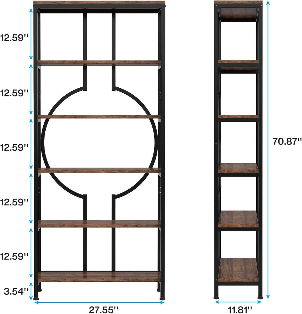 Rustic Brown Multipurpose Storage Bookshelf