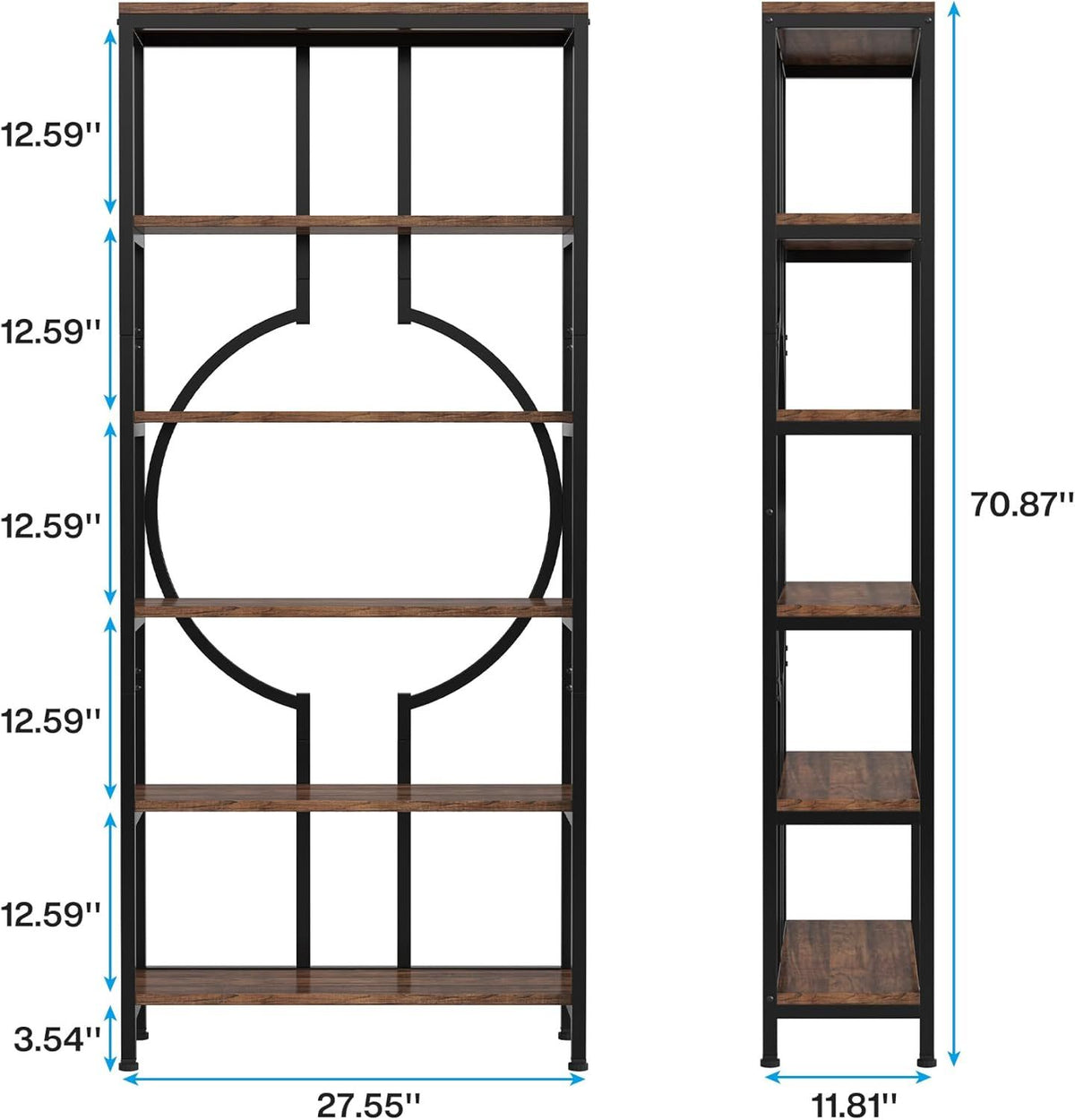 Rustic Brown Multipurpose Storage Bookshelf