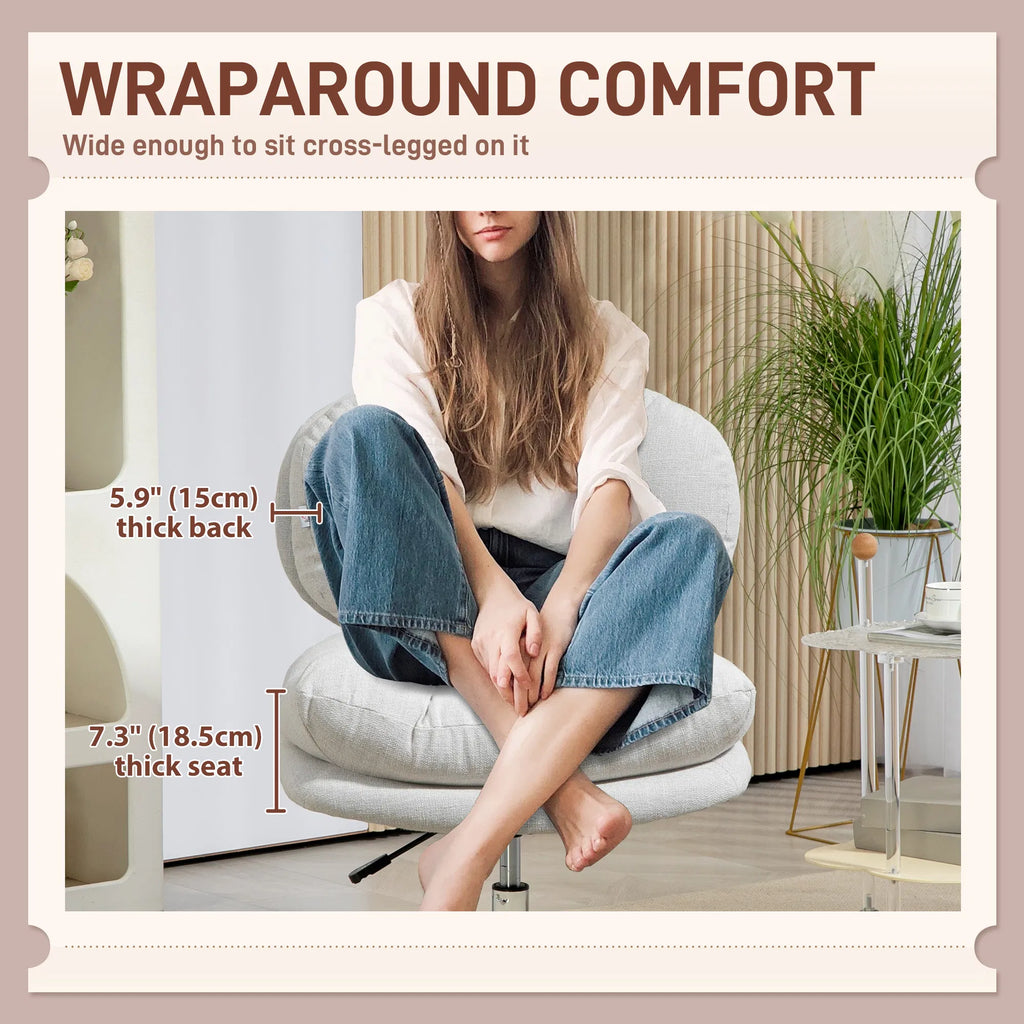 Computer Desk Chair Armless Office Chair with Wide Padded Seat and Adjustable - Image 4