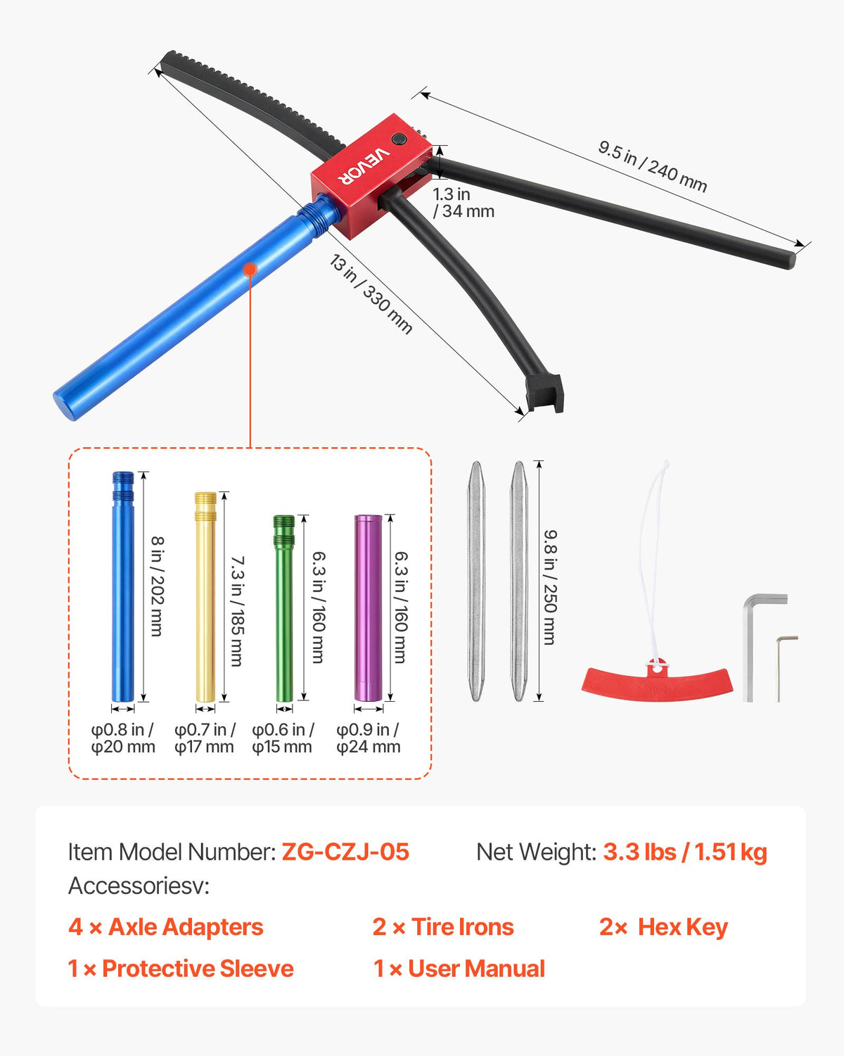 Dirt Bike Tire Changing Tool Kit Fits For Motocross Enduro 16" 21" Wheels - Image 4