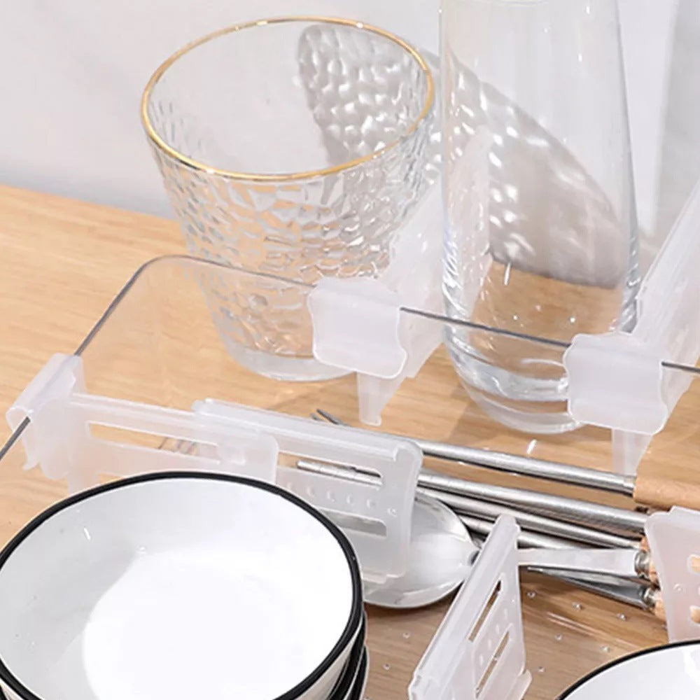 8pcs transparent plastic refrigerator dividers packaging and components