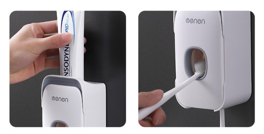 automatic toothpaste dispenser toothbrush holder product angle 10
