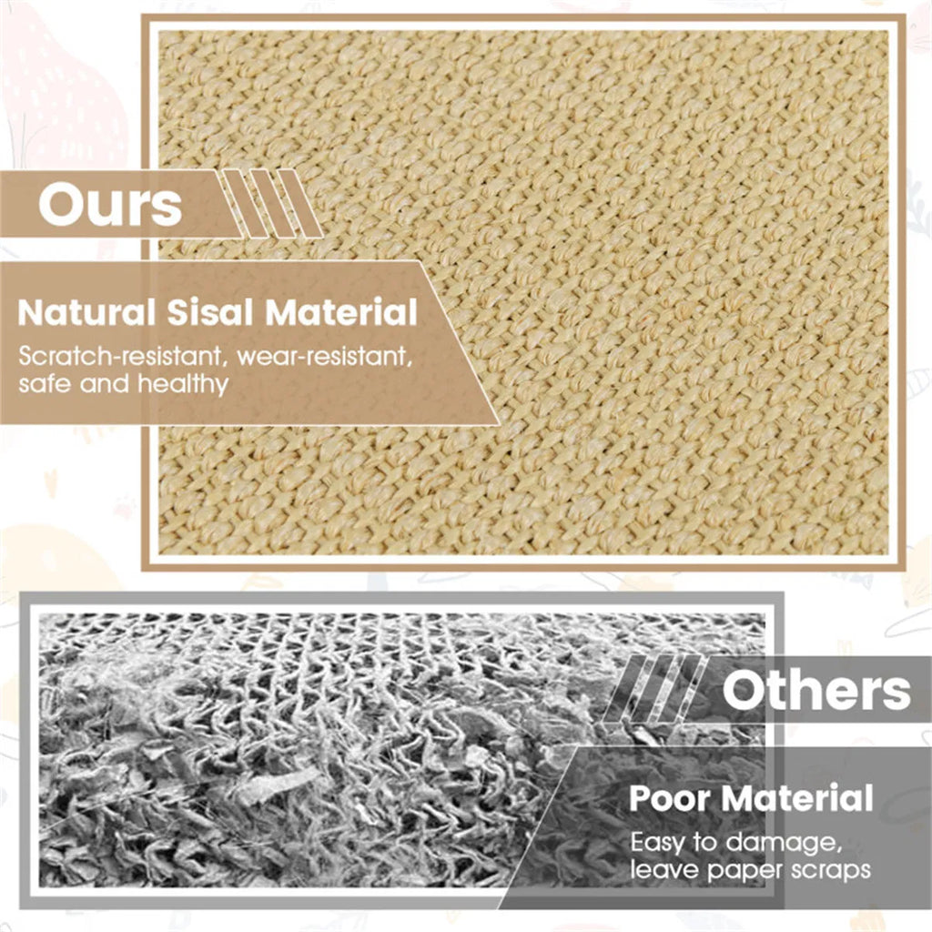 16 x 12 Inch Natural 6 Piece Cat Scratching Mats Sisal Material Anti Slip - Image 2