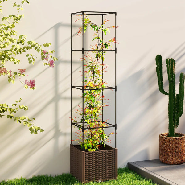Mobile Raised Garden Bed with Trellis