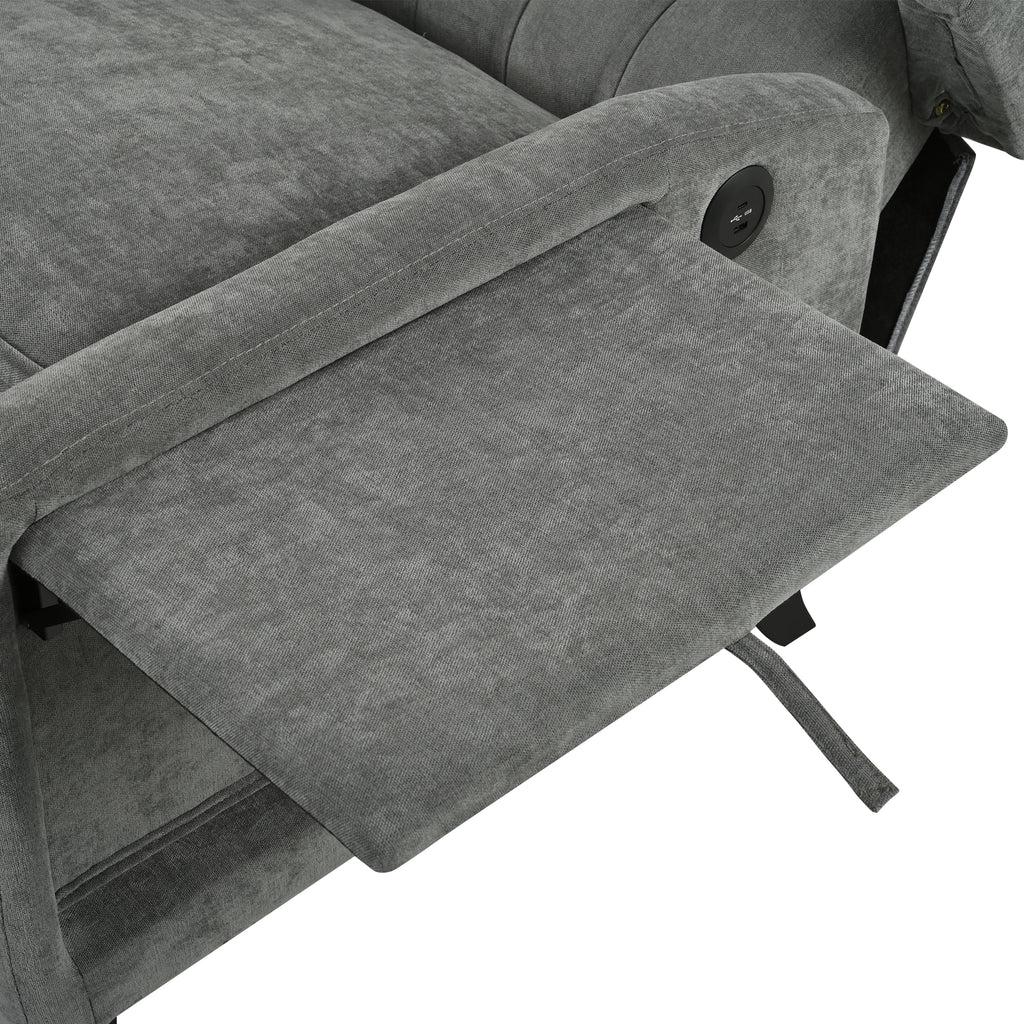 Manual Adjustable WingBack Recliner Chair. with Foldable Side Table USB - Image 2