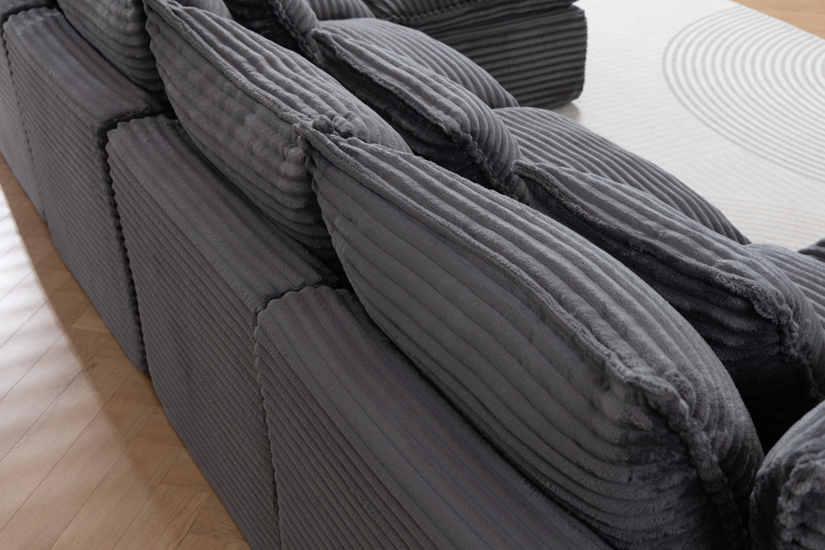 129.8" Width Cloud Couch Oversized Modular Sectional Sofa True Relax Comfy - Image 4