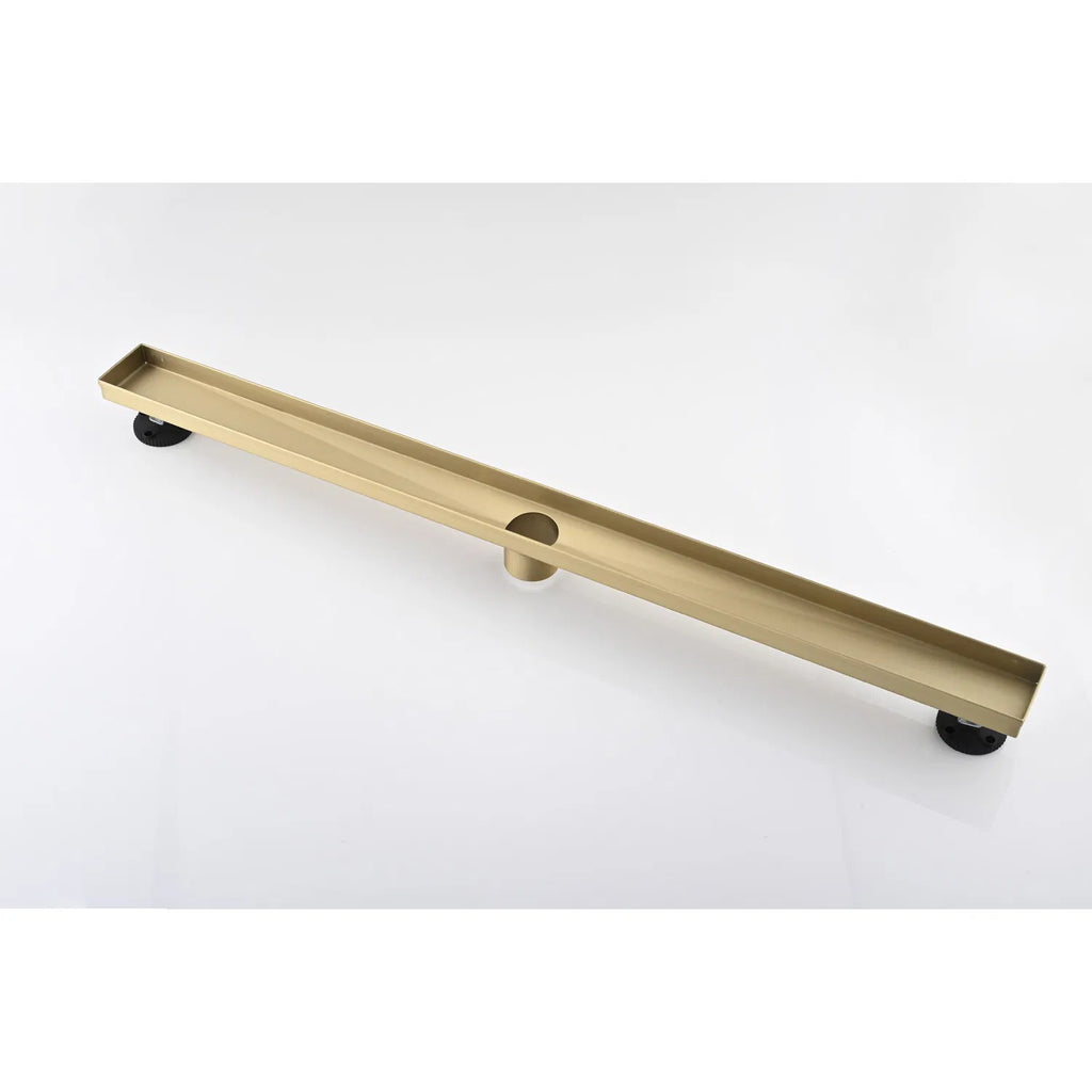 28 Inch Linear Shower Drain with Removable Square Patterned Grate 304 - Image 5