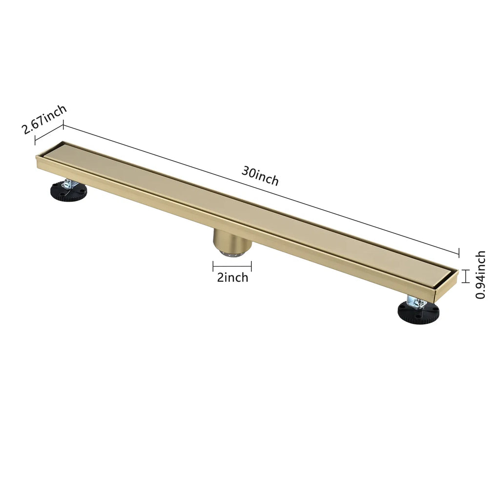 30 Inch Linear Shower Drain with 2 in 1 Flat & Tile Add Removable Cover 304 - Image 4