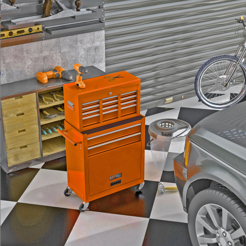 8-Drawer Rolling Tool Chest with Removable Top Box