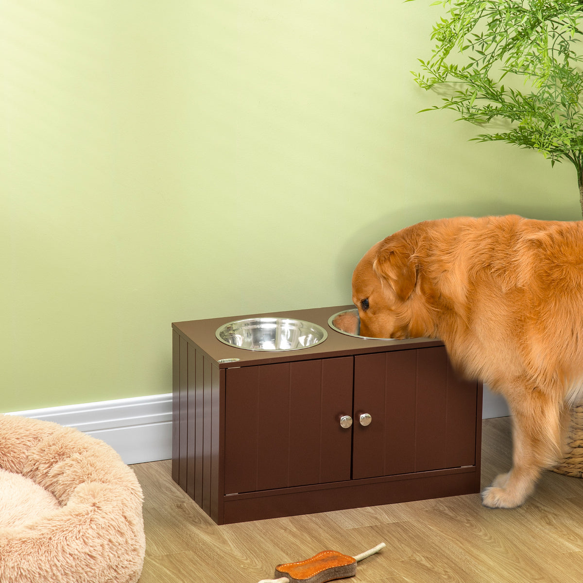 Elevated Dog Bowls With Storage Cabinet Raised Dog Bowl Stand Pet Food Bowl - Image 2