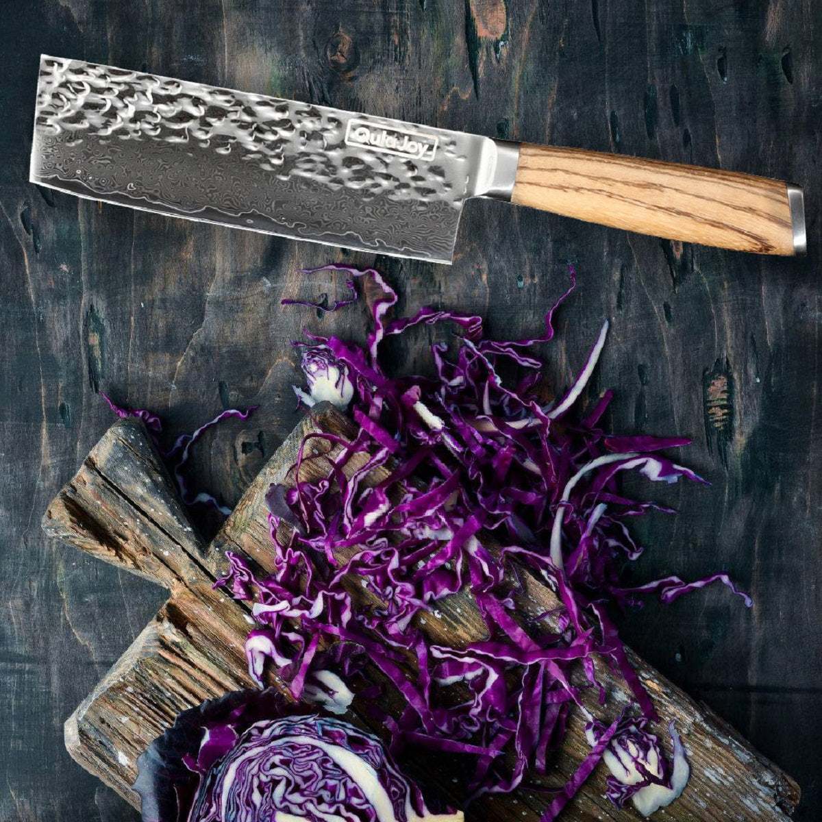 Qulajoy Nakiri Chef Knife 6.5 Inch Professional Japanese 67 Layers Damascus - Image 3