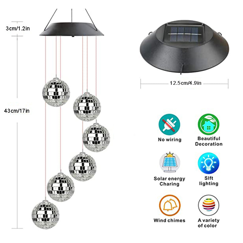 1pc Solar Wind Chimes Mobile Hanging LED Light Color Changing Wind Chime - Image 5