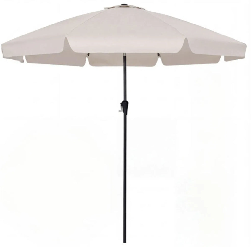 Beige 10ft Scalloped Patio Umbrella with PushButton Tilt Vented Outdoor Market - Image 3