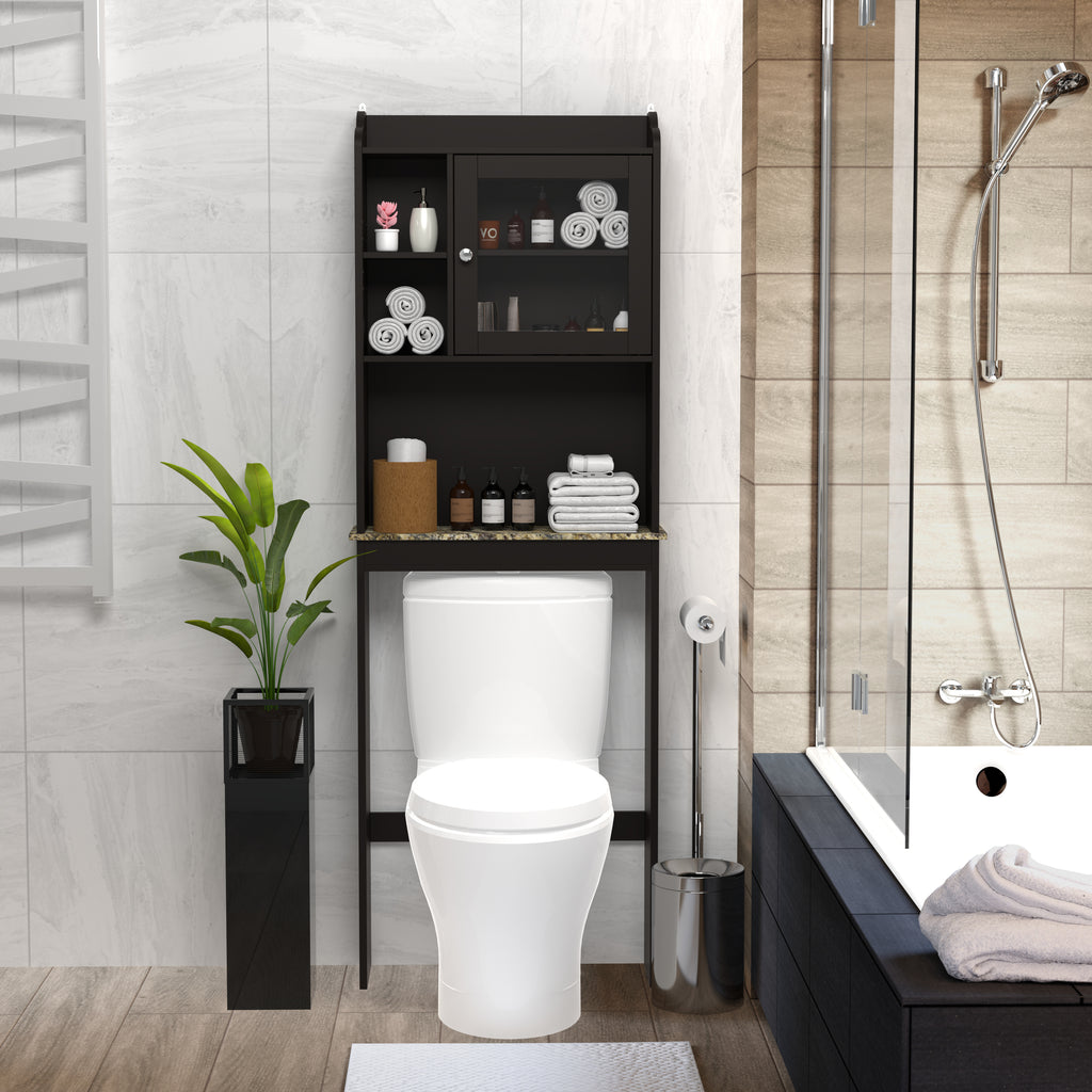 Espresso Over-the-Toilet Bathroom Storage Cabinet