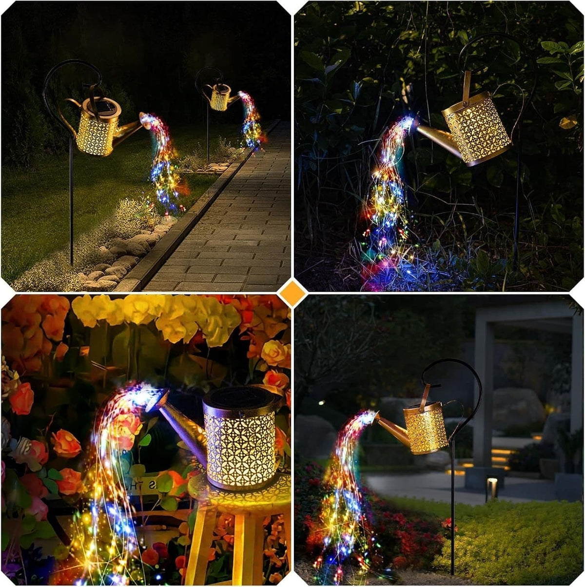 Outdoor Solar Watering Can With Lights Garden Decor Large Solar Powered - Image 3