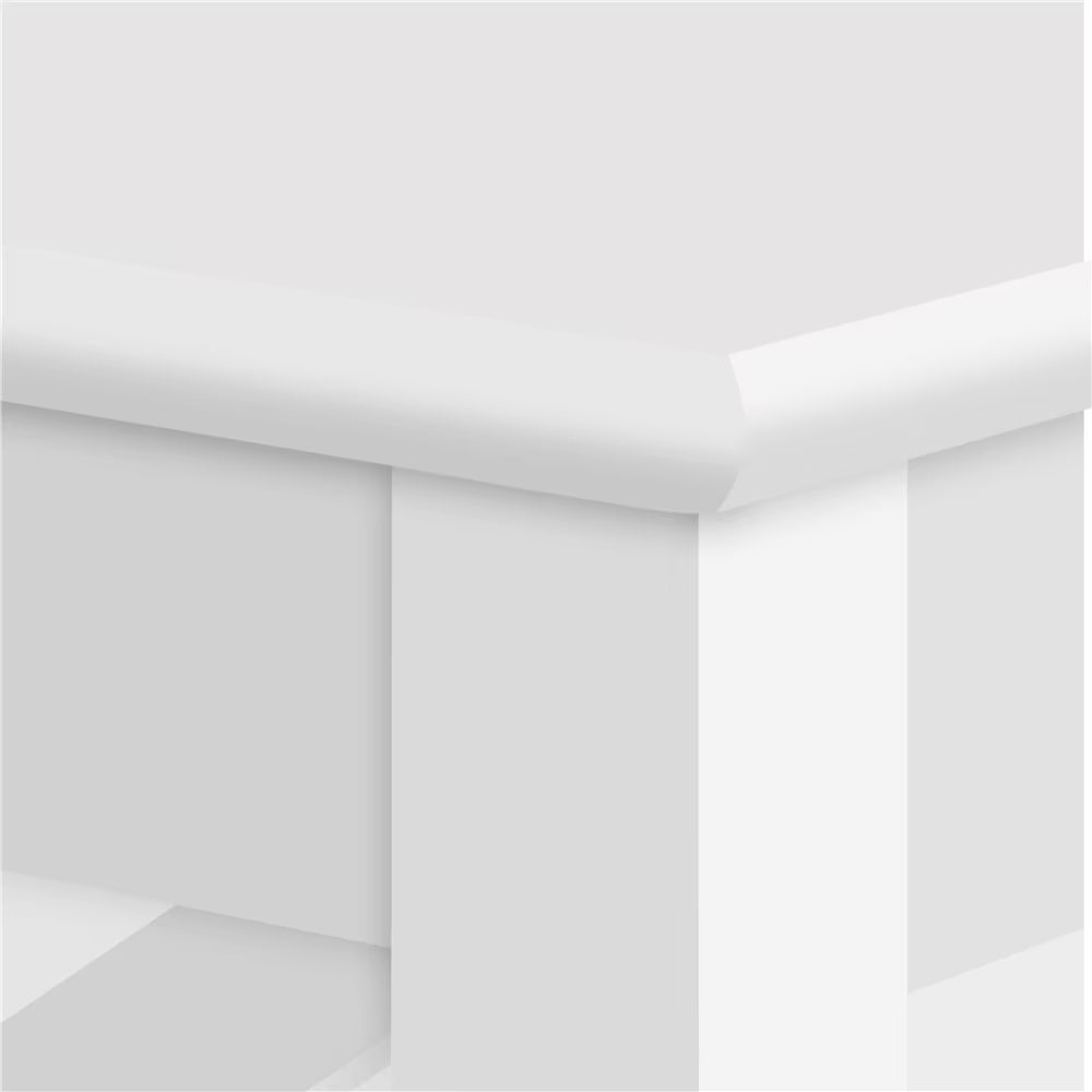 3 Tier Modern End Table With Storage Shelf White - Image 3