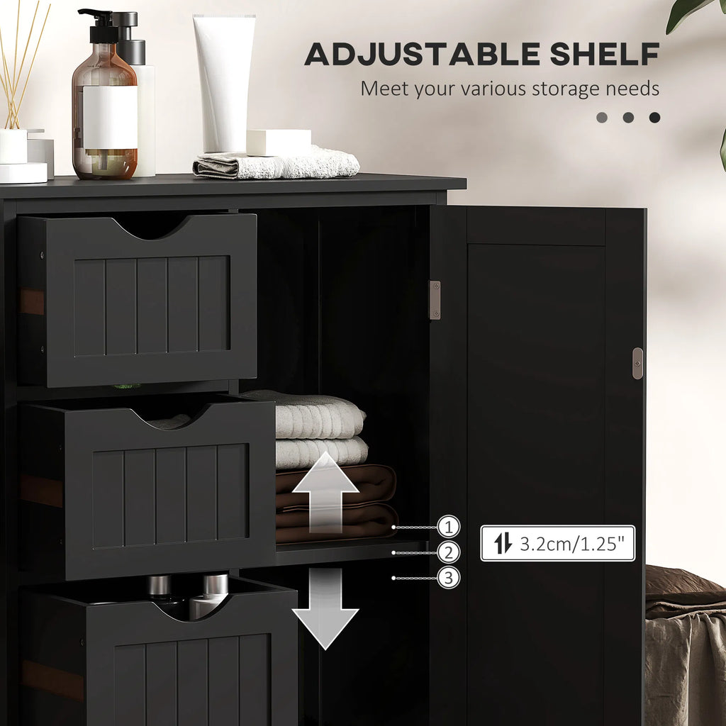 Bathroom Storage Cabinet Floor Cabinet with Adjustable Shelf and 4 Drawers - Image 4