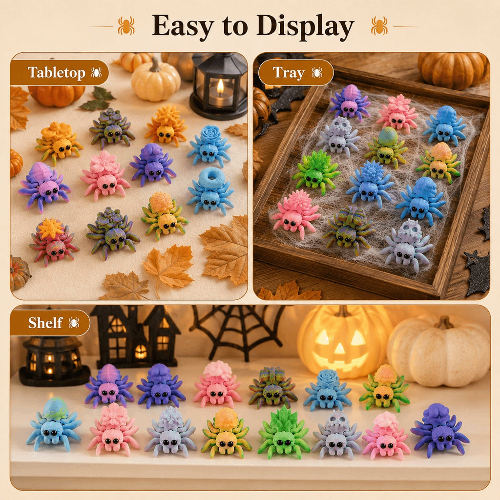 15pcs 3D Printed Mini Spider Figurine Set Cute Assorted Seasonal Desk Decor - Image 5