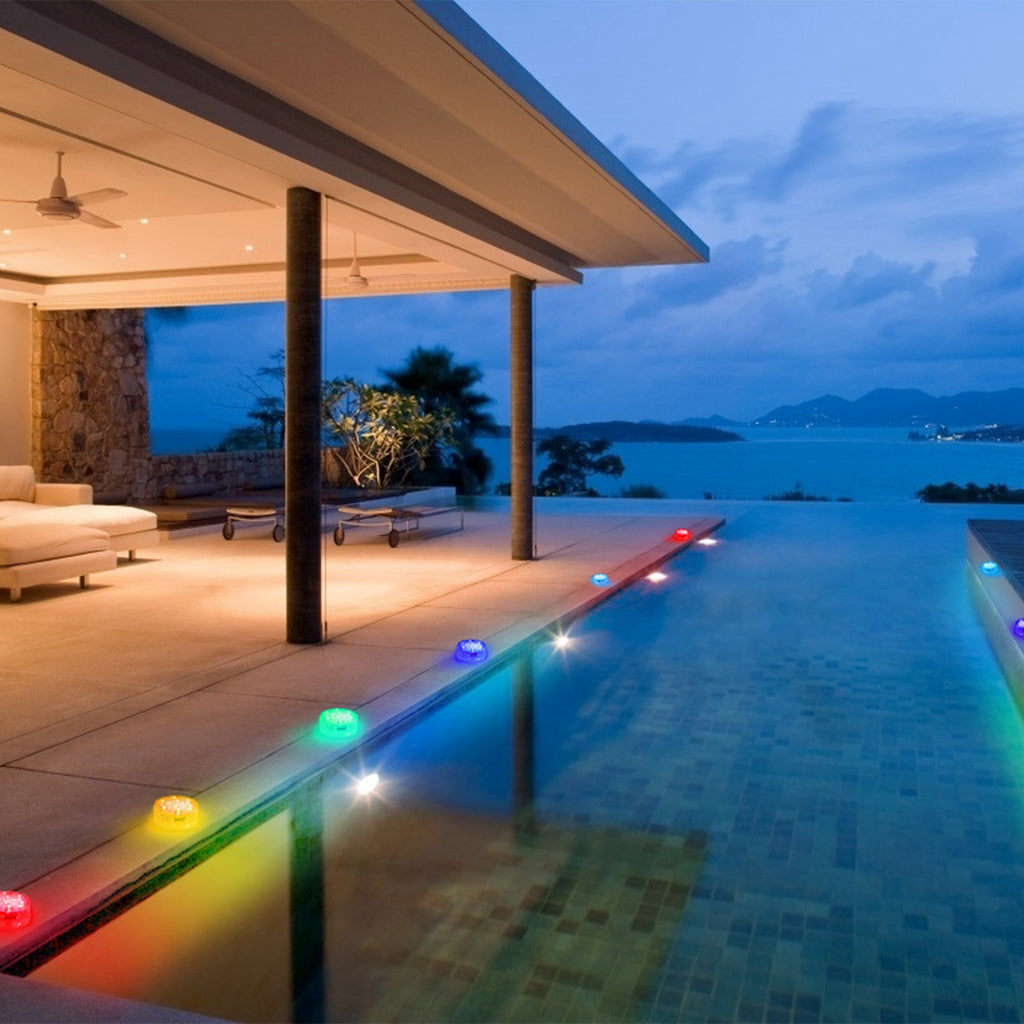 4Pcs RGB Swimming Pool Lights With Remote Control IP68 Waterproof Battery - Image 4