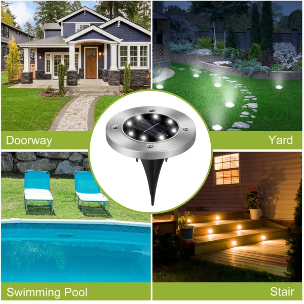 4Pcs Solar Powered Ground Light Outdoor IP65 Waterproof Buried - Image 3
