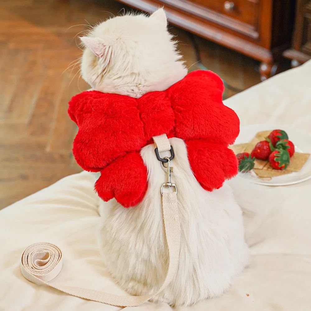 Pet Bow Chest Strap Traction Rope Walking Dog Rope Dog And Cat Going Out Cute