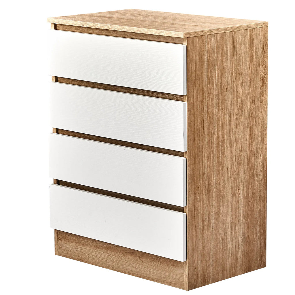 Handle Free 4 Drawer Storage Cabinet Color Block Drawer Dresser