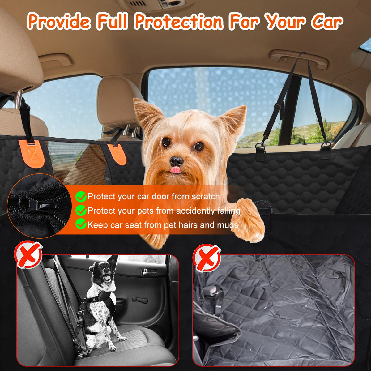 dog car back seat cover in use lifestyle