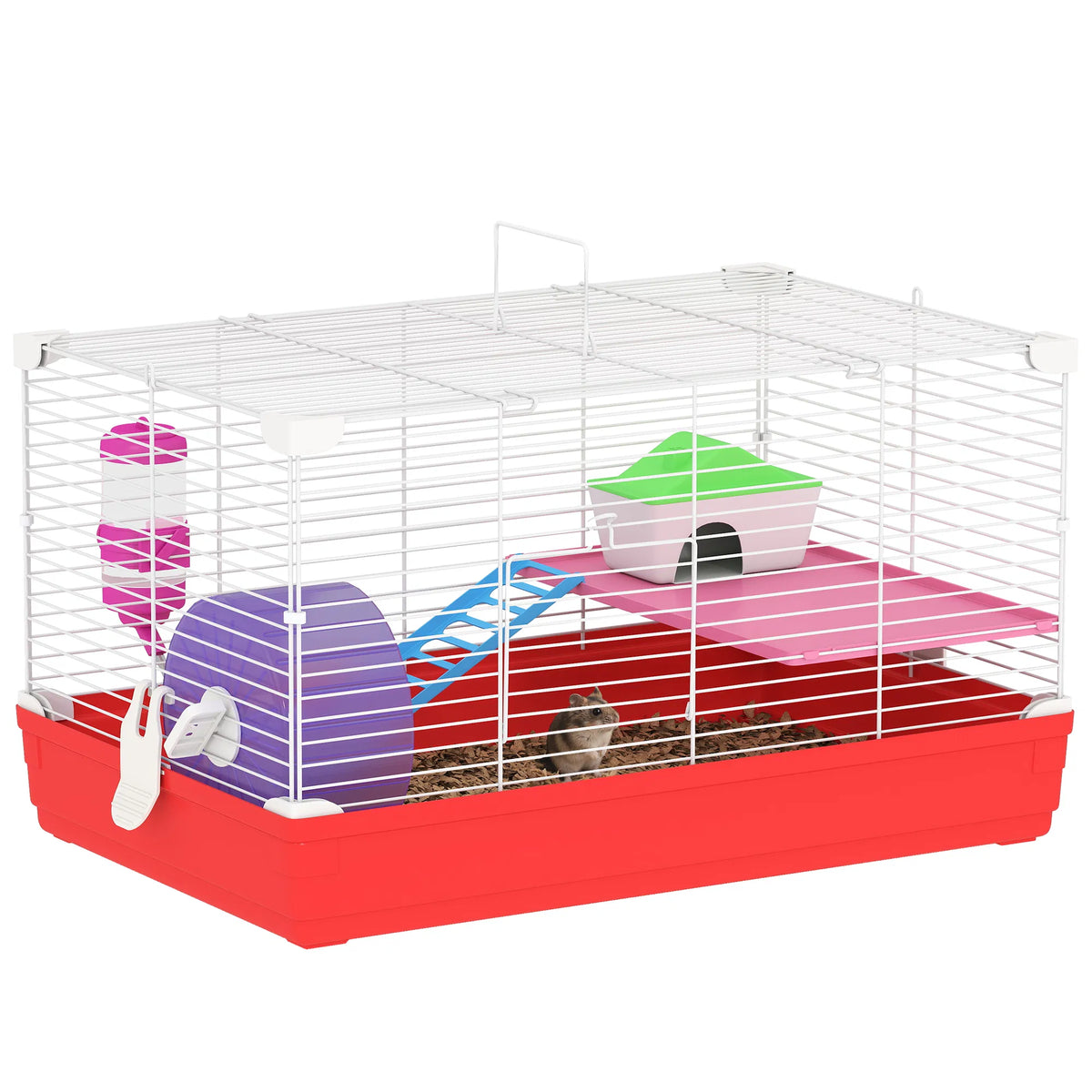 18.5'' Hamster Cage with Exercise Wheel and Water Bottle Dishes Rat House and - Image 2