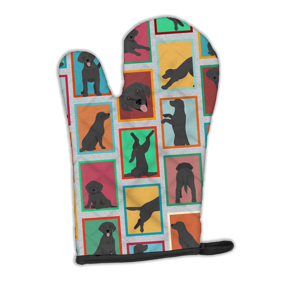 Lots of Black Labrador Retriever Oven Mitt Heat Resistant Thick Oven Mitt for