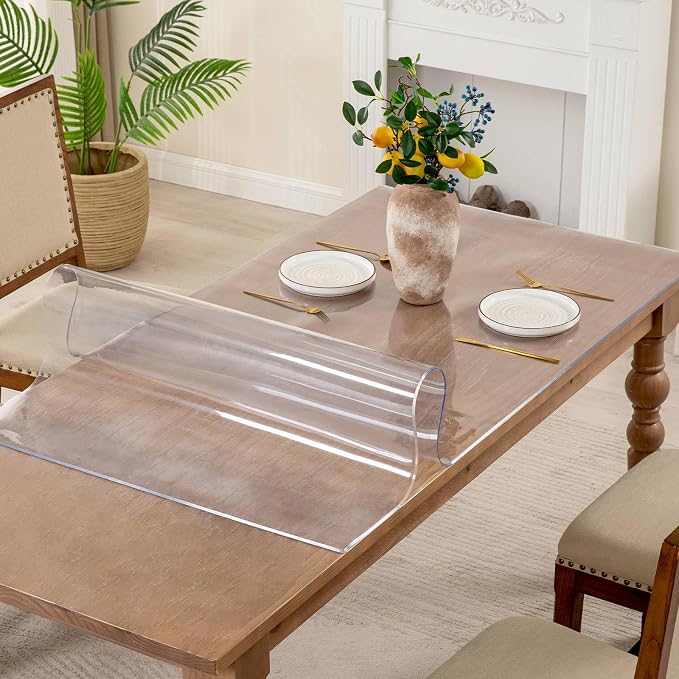 Table Cover 1.5 Mm Thick Clear PVC Desk Mat Protector Waterproof & Easy - Image 5