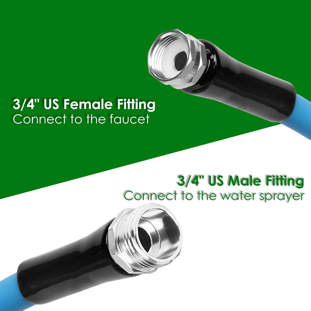25FT/50FT 5/8" Non Expanding Flexible Garden Hose Heavy Duty PVC Water Hose - Image 3