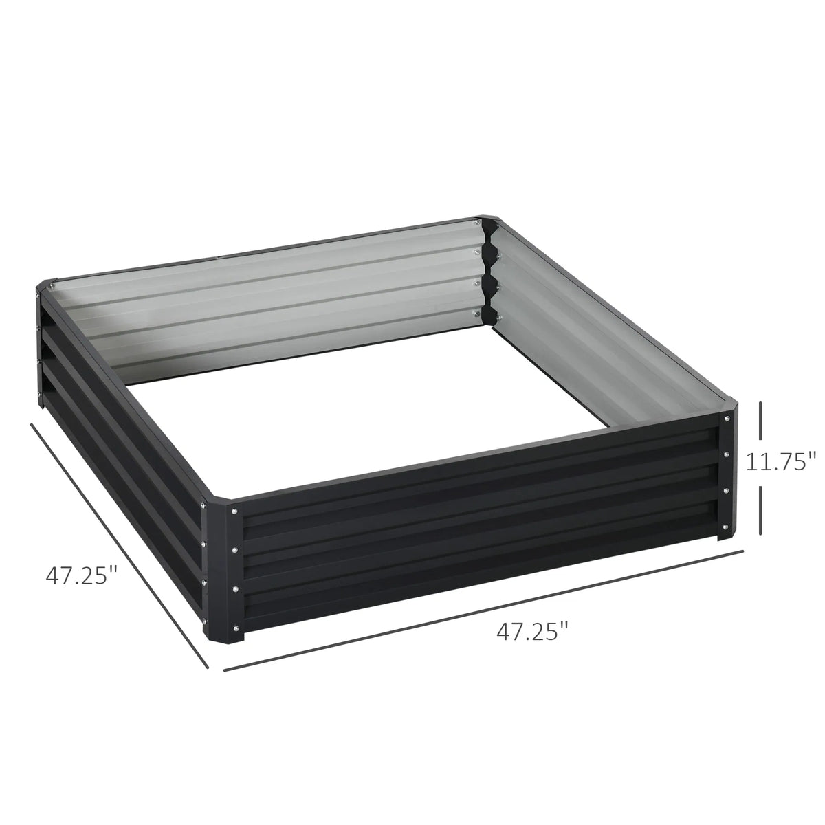 4' x 4' x 1' Raised Garden Bed Galvanized Steel Planter Box for Vegetables - Image 4