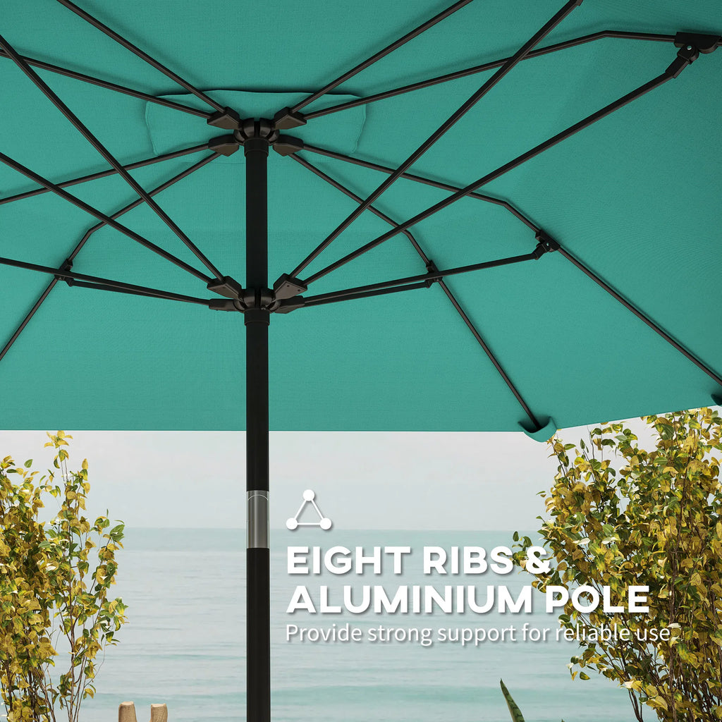 7.6FT Aluminum Patio Umbrella Parasol 8 Ribs Outdoor Market Umbrella with - Image 5