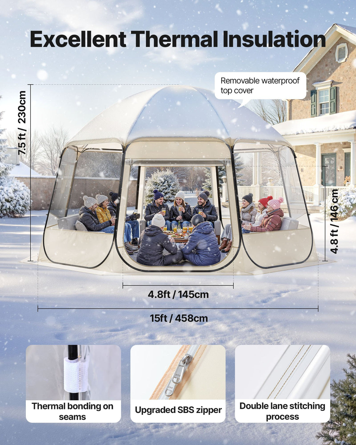 15x13.8ft clear pop-up garden bubble tent product detail