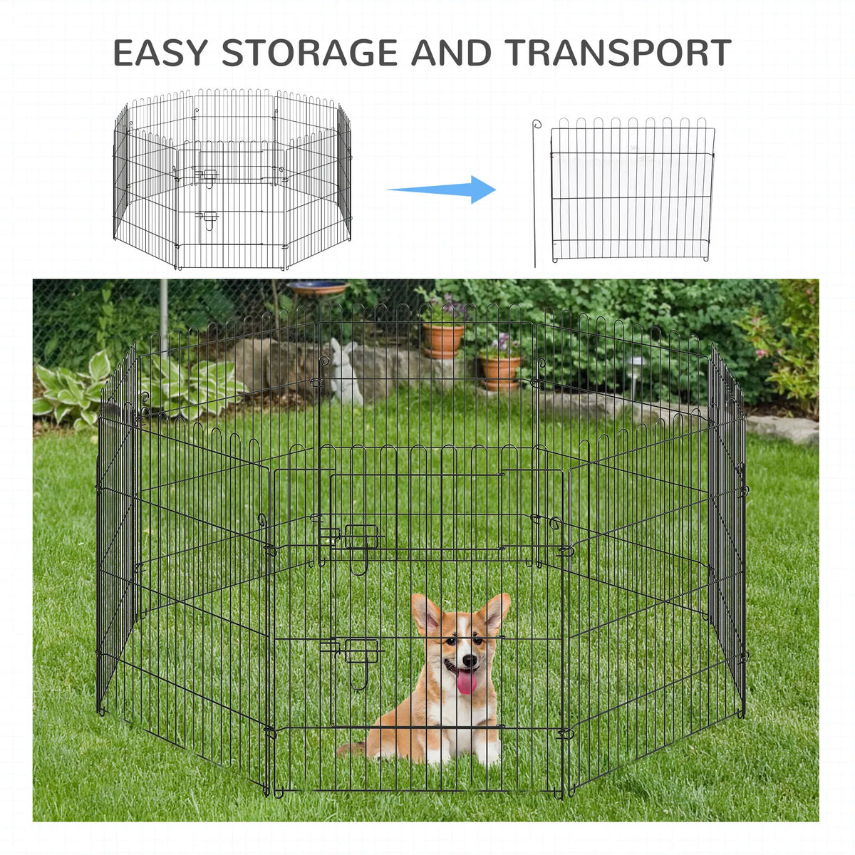 30inch 8 Panel Octagon Pet Exercise Playpen Crate Foldable Dog Cage Pen Puppy - Image 4