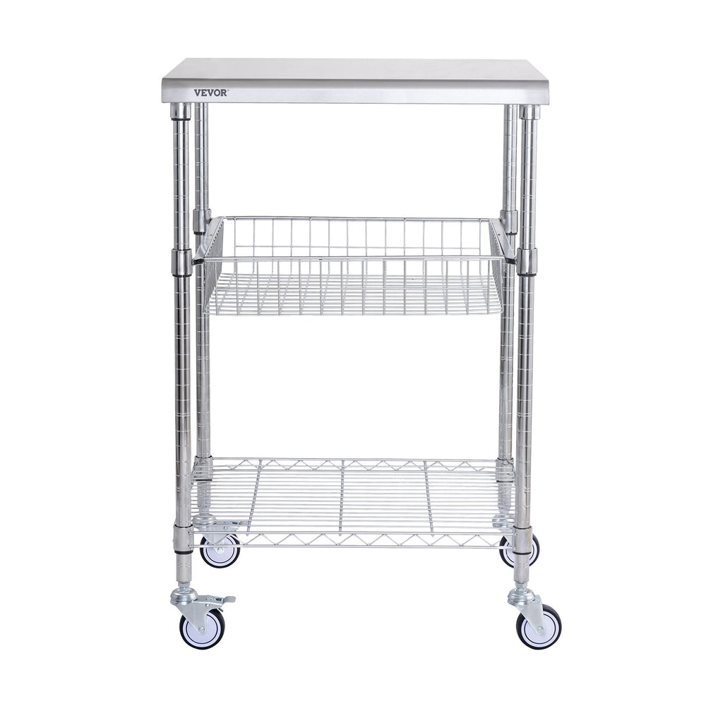 3-Tier Heavy-Duty Rolling Utility Cart