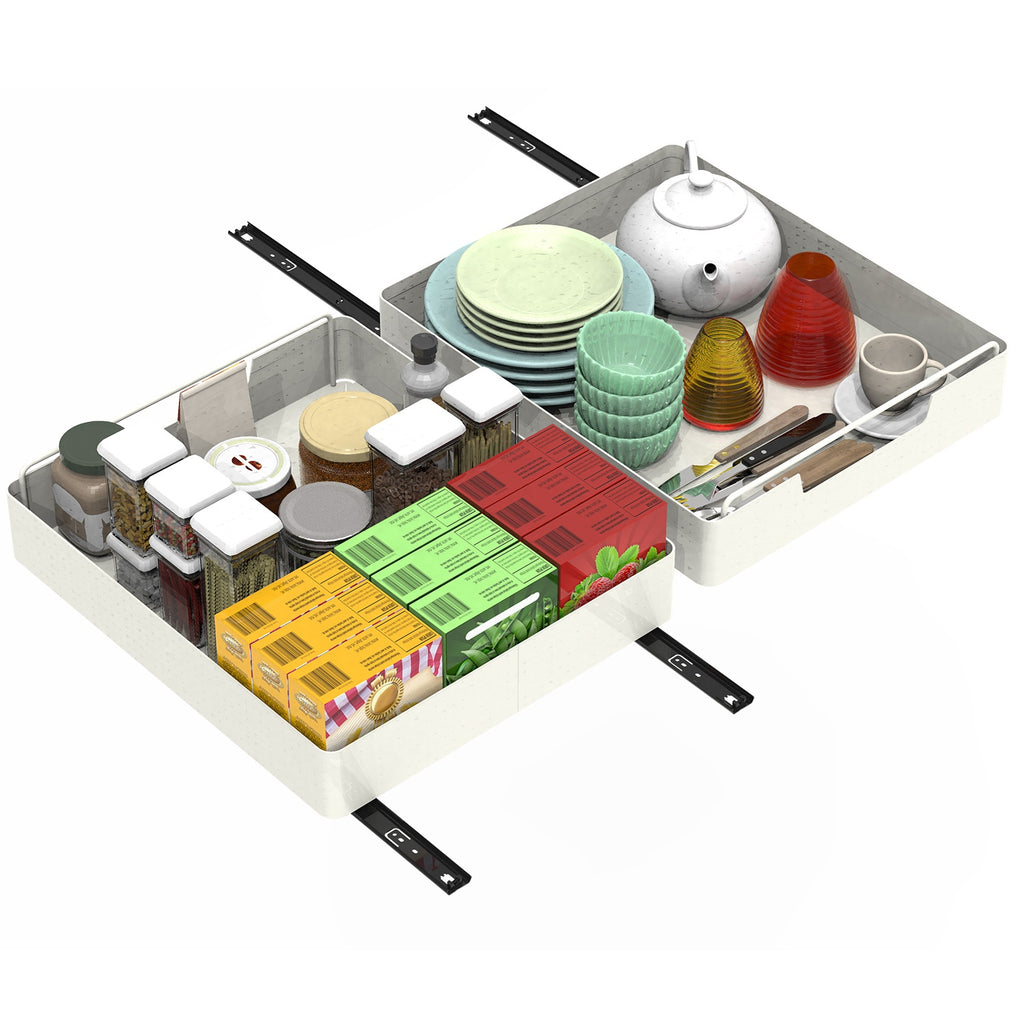 2Pcs Pull Out Cabinet Organizers Sliding Shelf Spice Rack Carbon Steel Roll Out - Image 3