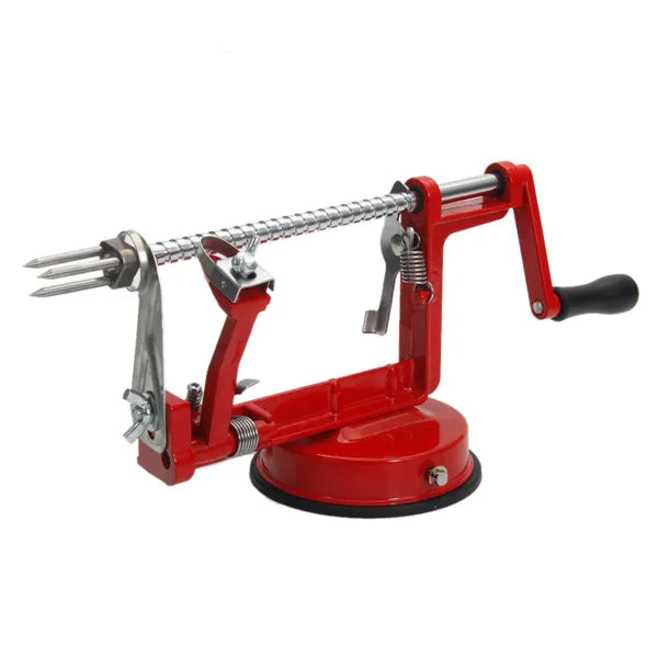 3 in 1 Stainless Steel Hand cranking Apple Peeler Slicer Peeler Red