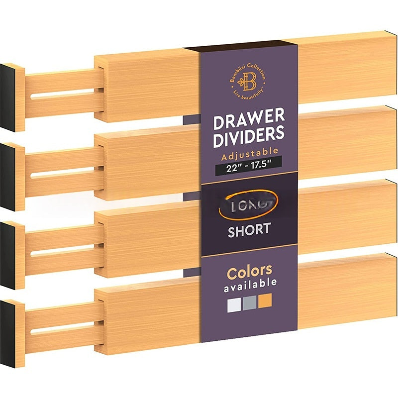 bamboo and wood kitchen drawer divider