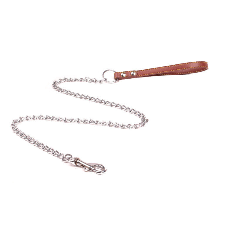 Dog Traction Iron Chain PU Handle Metal Chain - Image 2