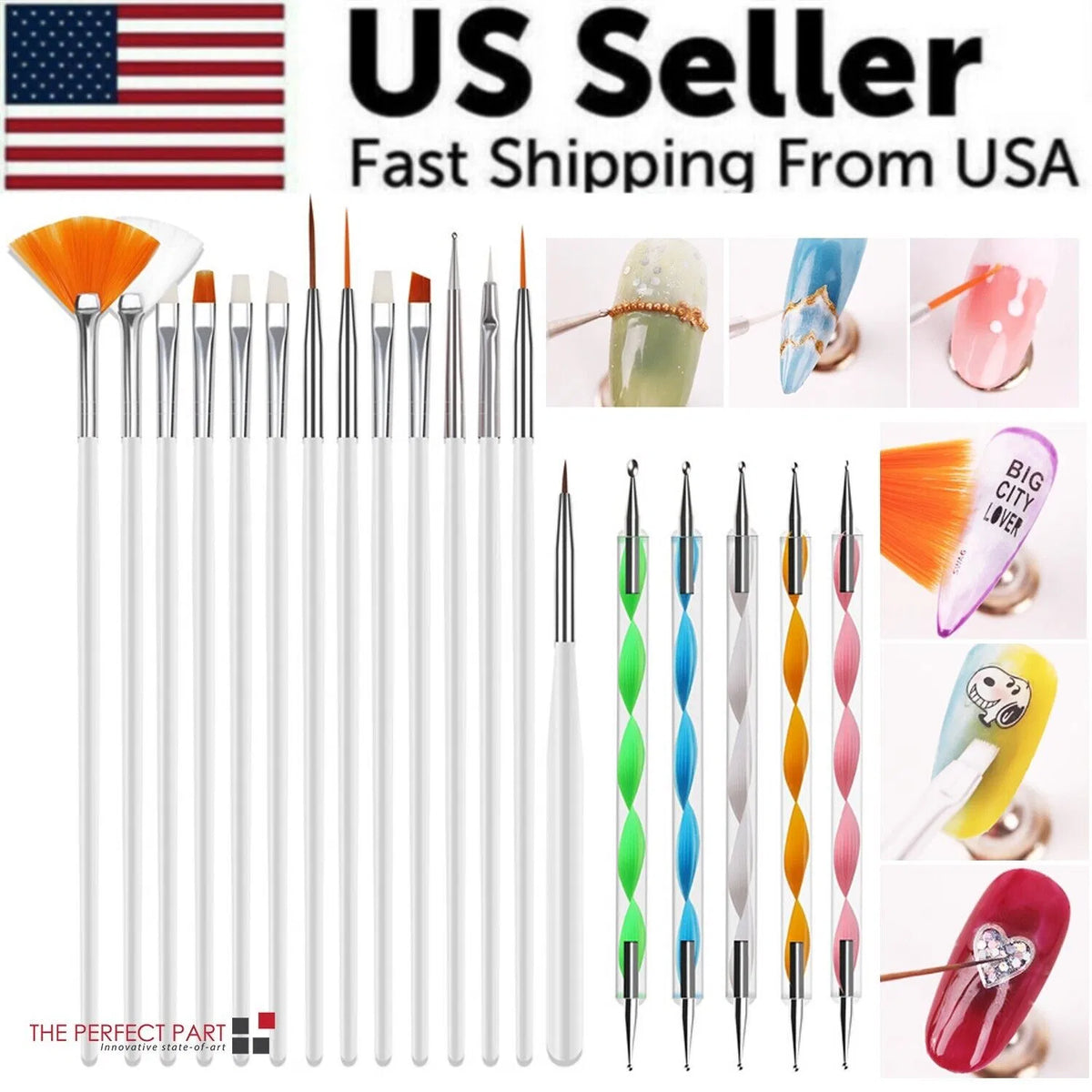 20PCS/Set Nail Art Design Dotting Painting Drawing Polish Brush Pen Tools UV Gel - Image 3