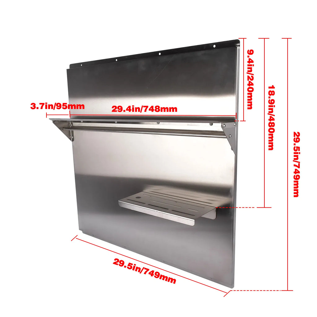 Range Backsplash with Shelf 29.5 x 29.5 Inch Range Hood Wall Shield for Range - Image 3