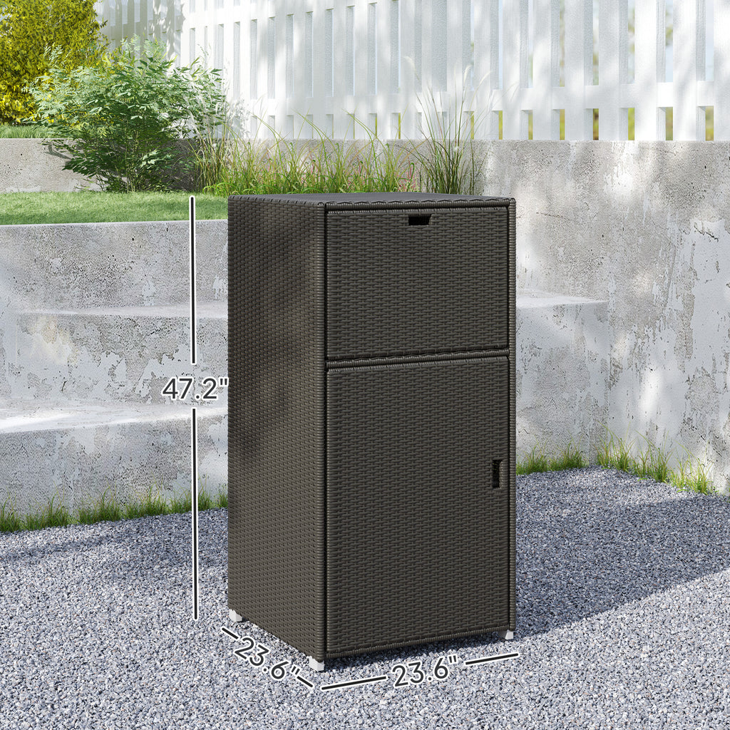 Outdoor Towel Rack For Pool W Drawer & Cabinet Dark Brown - Image 4