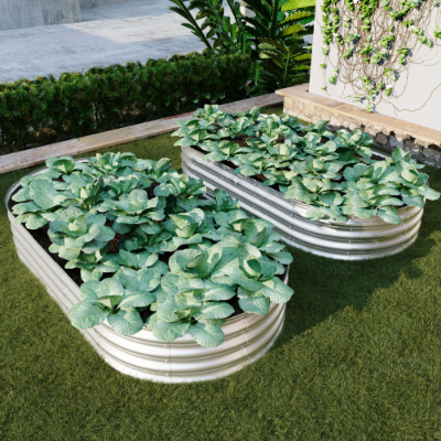 2-Pack 6x3x1 Galvanized Raised Garden Beds