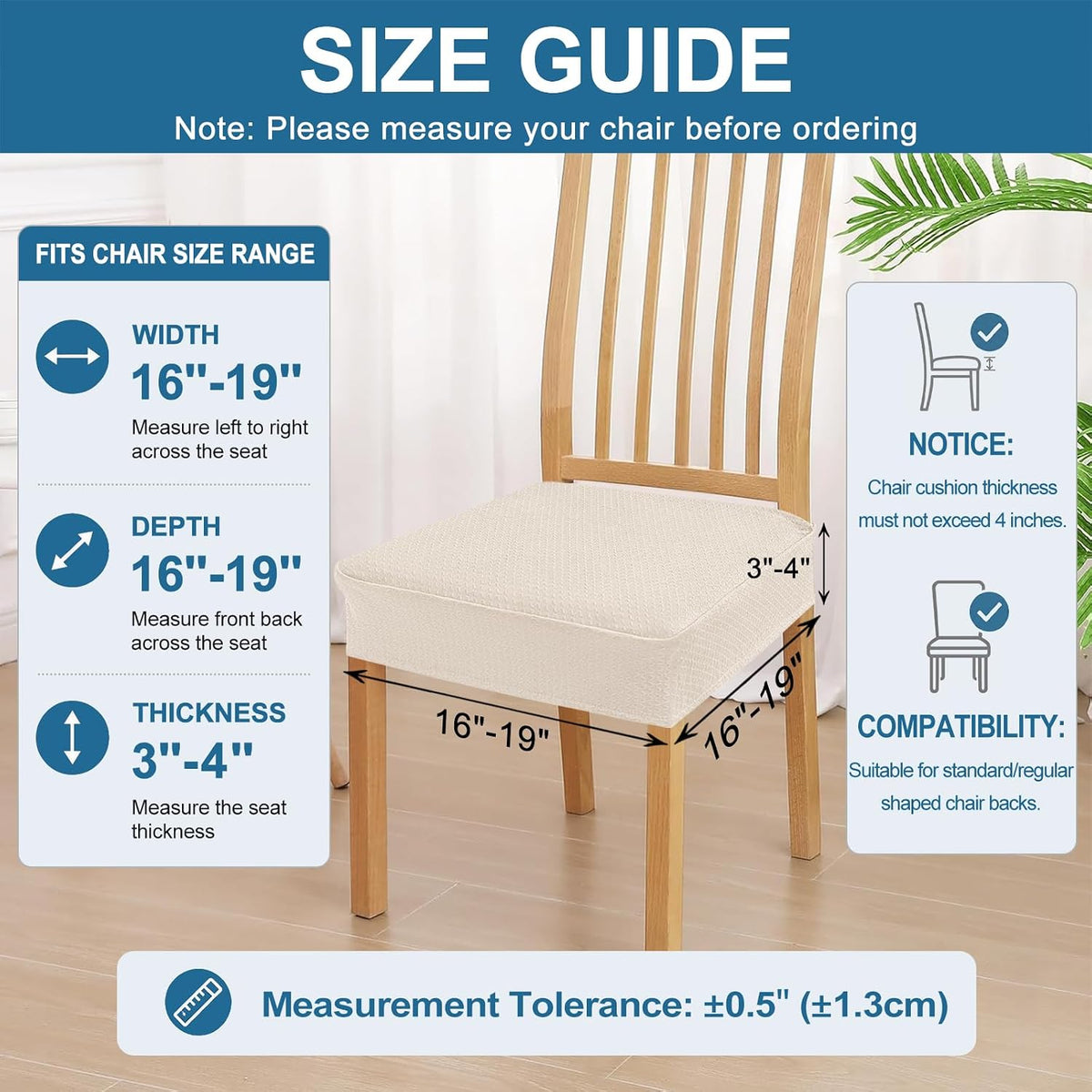Waterproof Dining Chair Seat Covers Set Of Protective Washable For Room