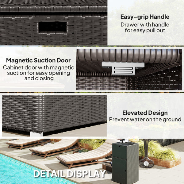 Outdoor Towel Rack Storage Cabinets Lockers Rolling Wardrobe - Image 3
