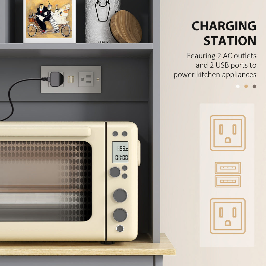 Kitchen Cabinet With Charging Station Tilt Out Cabinets Microwave Stand - Image 6