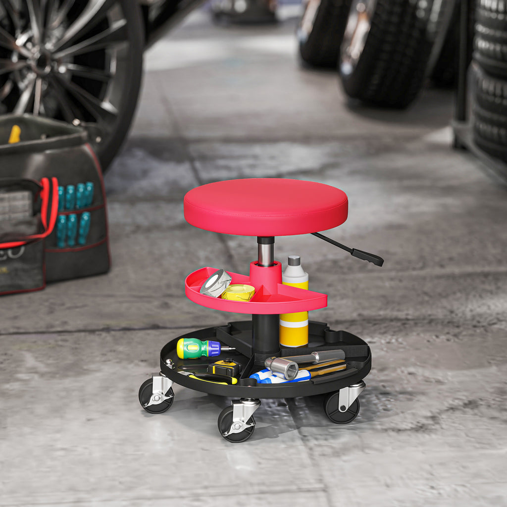 Rolling Mechanic Stool 135kg Capacity Workshop Stool 360° Swivel Roller - Image 2