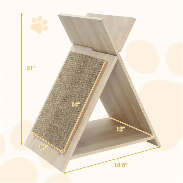 Multi Functional Cat Scratcher 18.5"x12"x21" Scratching Surface Tunnel & - Image 3